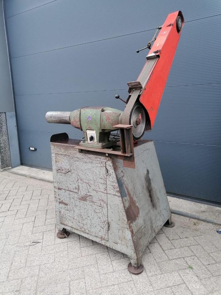 Schuurbandmachine V.S.F. 2Pk 220/380v dubbele as, Doe-het-zelf en Verbouw, Gereedschap | Schuurmachines, Gebruikt, Bandschuurmachine