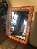 Vintage 1970 wicker rotan gevlochten spiegel italiaans, Huis en Inrichting, Woonaccessoires | Spiegels, Minder dan 50 cm, Ophalen of Verzenden