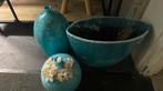 Blauwe  bloempot vazen, Tuin en Terras, Bloempotten, 25 tot 40 cm, Ophalen of Verzenden, Zo goed als nieuw, Minder dan 40 cm