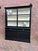 Grote buffetkast zwart wit 182x 227 NP €1.599,-, Huis en Inrichting, Kasten | Buffetkasten, Glas, Ophalen of Verzenden, 50 tot 75 cm