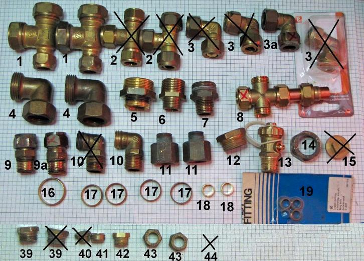 Messing knelkoppelingen en soldeerfittingen, Doe-het-zelf en Verbouw, Sanitair, Zo goed als nieuw, Overige typen, Koper, Ophalen of Verzenden