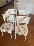 4 Witte Keukenstoelen - Gebruikt, Huis en Inrichting, Stoelen, Ophalen, Gebruikt, Wit, Vier