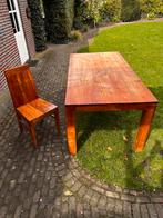 Eettafel met 6 stoelen - Massief hout, 200 cm of meer, 50 tot 100 cm, Gebruikt, Rechthoekig