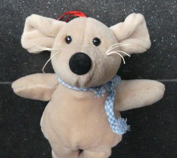 Muizenknuffel muis knuffel pluche beige met halsdoekje beschikbaar voor biedingen
