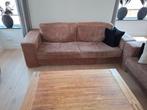 Bankstel 2 en 3 zits.suede leer, Ophalen, Gebruikt, Leer