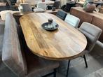 Magazijn leegverkoop eettafel deens ovaal mangohout matrix