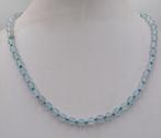 echte AQUAMARIJN ketting 46 cm., facet geslepen kralen 6 mm., Blauw, Nieuw, Ophalen of Verzenden, Steen of Mineraal