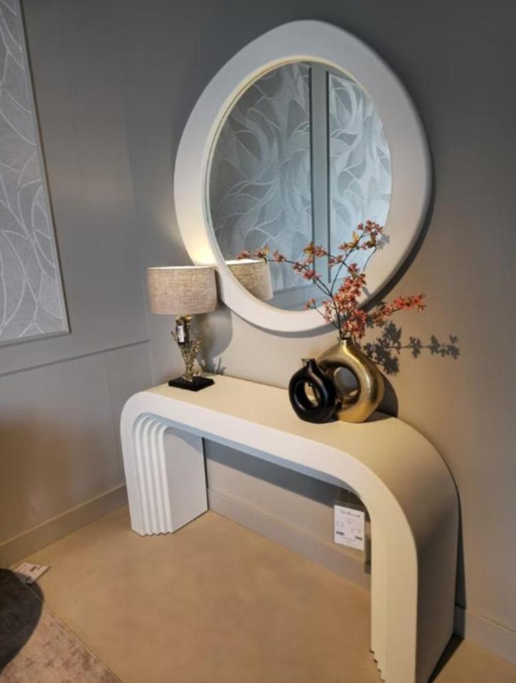 Spiegel Bloomstone (White) - Richmond Interiors, Huis en Inrichting, Woonaccessoires | Spiegels, Nieuw, 100 tot 125 cm, Minder dan 100 cm