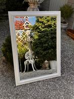 Mooie grote brocante spiegel wit, Ophalen, Zo goed als nieuw, Rechthoekig