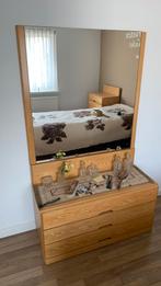 Kaptafel met 3 lades en spiegel (los)., Huis en Inrichting, Tafels | Kaptafels, Ophalen, Gebruikt, 50 tot 100 cm, Minder dan 100 cm