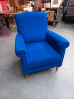 Mooie fauteuille blauwe stof, Ophalen, 75 tot 100 cm, Zo goed als nieuw, Stof