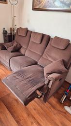 Bruine Driezitsbank met Relaxfunctie, Comfort, Gebruikt, Driepersoons, 75 tot 100 cm