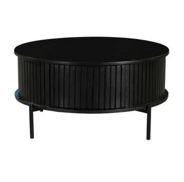 Zo goed als nieuwe salontafel  - 80cm diameter met glasplaat beschikbaar voor biedingen