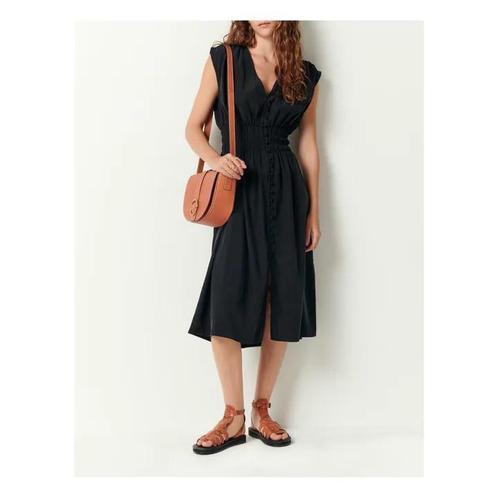 Sessùn een beauty, dit cupro jurkje met smock & zakjes 34, Kleding | Dames, Jurken, Zo goed als nieuw, Maat 34 (XS) of kleiner