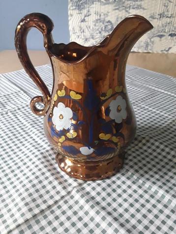 Staffordshire kan,goudsteen,zwanehals handvat. Ca.1900.Gaaf. beschikbaar voor biedingen