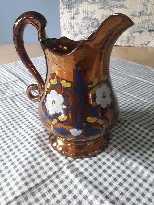 Staffordshire kan,goudsteen,zwanehals handvat. Ca.1900.Gaaf., Antiek en Kunst, Antiek | Keramiek en Aardewerk, Ophalen of Verzenden