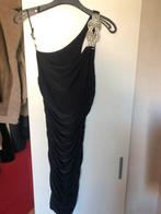 Zwarte jurk one shoulder gedrapeerde avondjurk galajurk, Ophalen of Verzenden, Gedragen, Zwart, Galajurk
