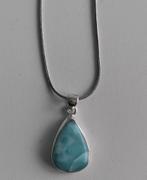 Edelsteenhanger Larimar in Zilver "Nieuw", Overige voorstellingen, Blauw, Nieuw, Ophalen of Verzenden