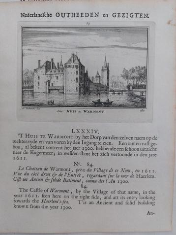 84 / Huis Warmont - Warmond Gravure A. Rademaker 1ste druk beschikbaar voor biedingen