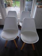 4 kuipstoeltjes, Huis en Inrichting, Stoelen, Hout, Gebruikt, Wit, Ophalen of Verzenden