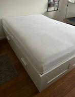 Hemnes bed 1.40 x 2.00 met 4 lades, Huis en Inrichting, Slaapkamer | Bedden, Gebruikt, Verzenden, Wit, Tweepersoons