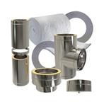 partij Convesa RVS dw geïsoleerd rookkanaal 80mm 130/80mm, Afvoer, Nieuw, Ophalen of Verzenden, Rvs