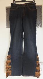 Aparte gipsy boho western 5 pocket jeans met franjels S 36, Blauw, W28 - W29 (confectie 36), Zo goed als nieuw, Verzenden