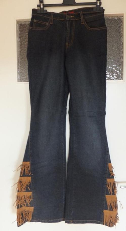 Aparte gipsy boho western 5 pocket jeans met franjels S 36, Kleding | Dames, Spijkerbroeken en Jeans, Zo goed als nieuw, W28 - W29 (confectie 36)