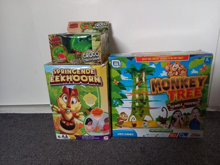 Spellen balans bijtende krokodil en springende eekhoorn, Hobby en Vrije tijd, Gezelschapsspellen | Bordspellen, Gebruikt, Ophalen of Verzenden