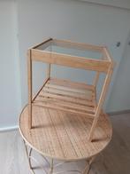 Ikea vierkant  tafeltje met glasplaatje, Ophalen, Gebruikt