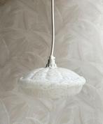 2 vintage wit gewolkt glazen hanglampjes set!, Huis en Inrichting, Lampen | Hanglampen, Minder dan 50 cm, Ophalen of Verzenden