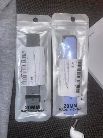 Grijs & Paars Horlogebandje 20mm beschikbaar voor biedingen