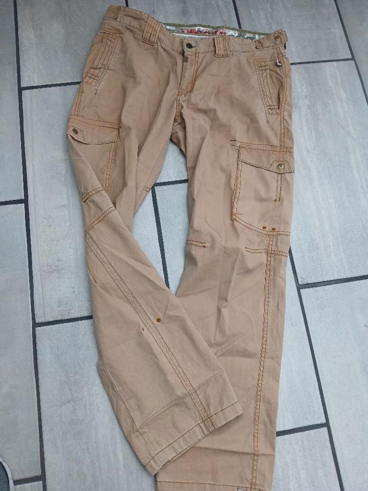 Stoere Timezone Cargo broek W38, Kleding | Heren, Broeken en Pantalons, Zo goed als nieuw, Maat 56/58 (XL), Bruin, Ophalen