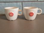 2 x Douwe Egberts Espressokopjes Wit, Ophalen of Verzenden, Zo goed als nieuw, Overige stijlen, Kop(pen) en/of Schotel(s)
