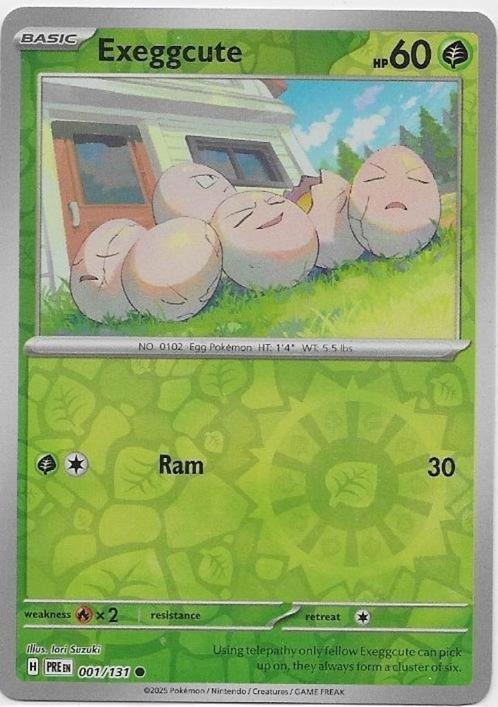 Prismatic Evolutions,  Exeggcute [reverse] 1/131, Hobby en Vrije tijd, Verzamelkaartspellen | Pokémon, Nieuw, Losse kaart, Verzenden
