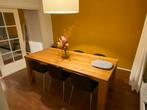 Eiken eettafel 217x97cm, Ophalen, Gebruikt, Eikenhout, 200 cm of meer