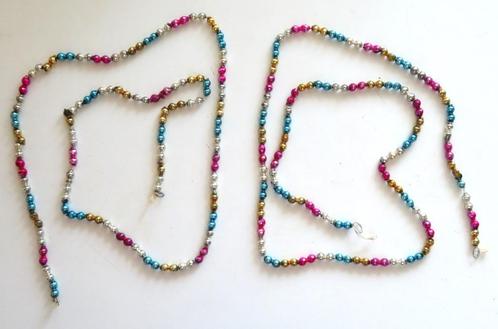 2x Oude Kerstboomketting Kerstketting, dubbele kralen 95 cm, Diversen, Kerst, Ophalen of Verzenden