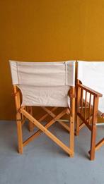 Set van 2 Regisseursstoelen - Canvas opklapbaar, tuinstoelen, Hout, Gebruikt, Twee, Regisseursstoel