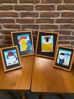 4 schilderijtjes,ingelijst, uit 1990, New York, Ophalen of Verzenden
