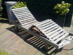 Teakhouten ligbed verstelbaar, Tuin en Terras, Ligbedden, Ophalen, Zo goed als nieuw, Teakhout, Verstelbaar