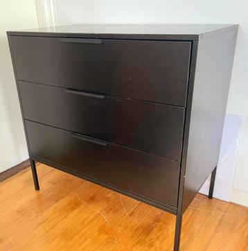 WOOOD Ladekast Adam Zwart - 3 lades Strak Modern Commode beschikbaar voor biedingen