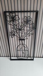 Wanddecoratie bloemen in vaas, Ophalen, Zo goed als nieuw