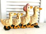Vintage gietijzeren deurstopper familie eenden 28,5 cm, Ophalen, Gebruikt