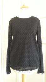 Zwarte Blouse met kant detail, Kinderen en Baby's, Kinderkleding | Maat 170, Ophalen, Zo goed als nieuw, Meisje, Overhemd of Blouse
