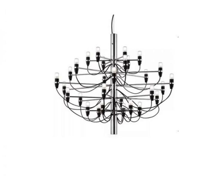 Sarfatti 30 chroom hanglamp replica, Huis en Inrichting, Lampen | Hanglampen, Zo goed als nieuw, 50 tot 75 cm, Ophalen