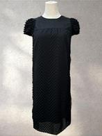 See by Chloé Black Silk Midi Dress Short Sleeve Size 40, Ophalen of Verzenden, Zo goed als nieuw, Zwart, Onder de knie