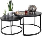 CASAMODA Salontafel set van 2 Zwart (nr.433), 50 tot 100 cm, Verzenden, Rond, Nieuw
