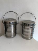 Vintage RVS Voedselcontainers met Handvat, Ophalen of Verzenden, Gebruikt