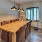 Eikenhout eettafel inclusief stoelen, Ophalen, 100 tot 150 cm, Eikenhout, 200 cm of meer