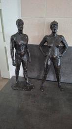 Bronzen Beelden Man en Vrouw - Set, Ophalen of Verzenden